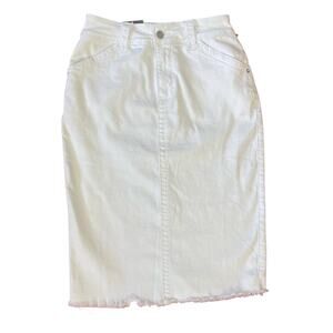 Wash Lab Sally Mid Skirt White Denim Size 26